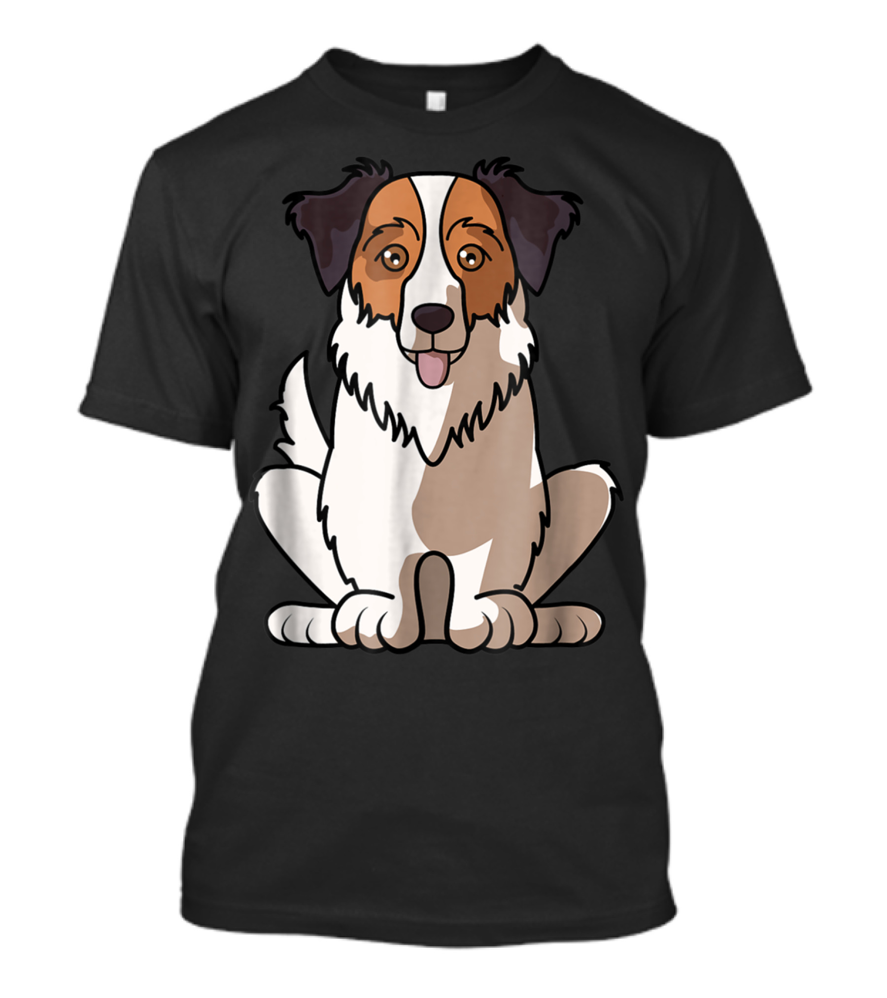 Australian Shepherd Sitting Waiting For Holidays Dad Dog T-Shirt