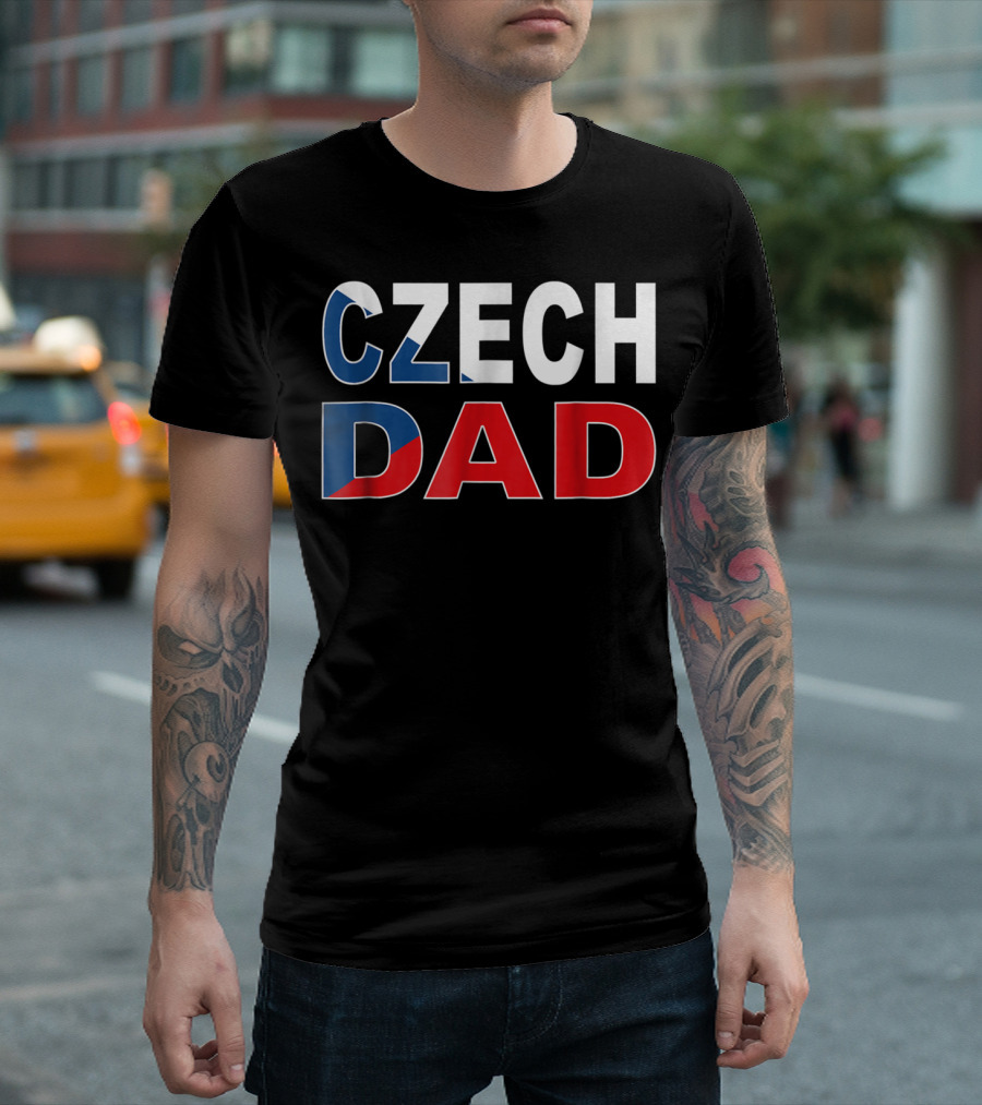 Czech Dad Czechoslovakian Flag Colors T-Shirt