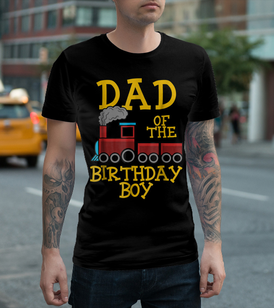 Dad of the Birthday Boy Train Conductor T-Shirt