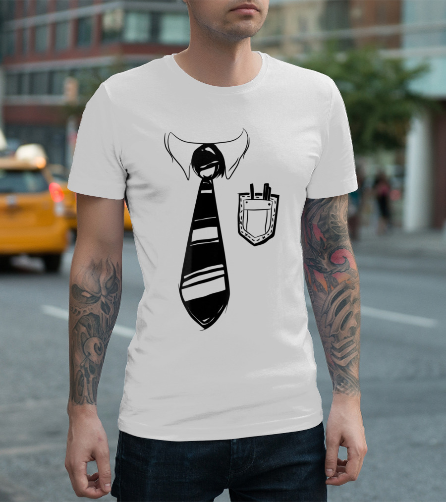 Dad Bod Tie Office Work Blue Collar Worker Cubicle T-Shirt