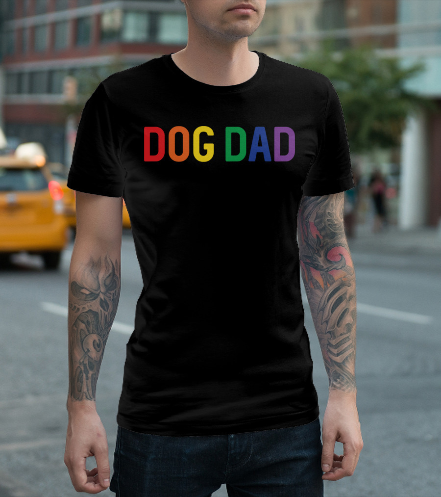 Dog Dad Rainbow Gay Pride T-Shirt