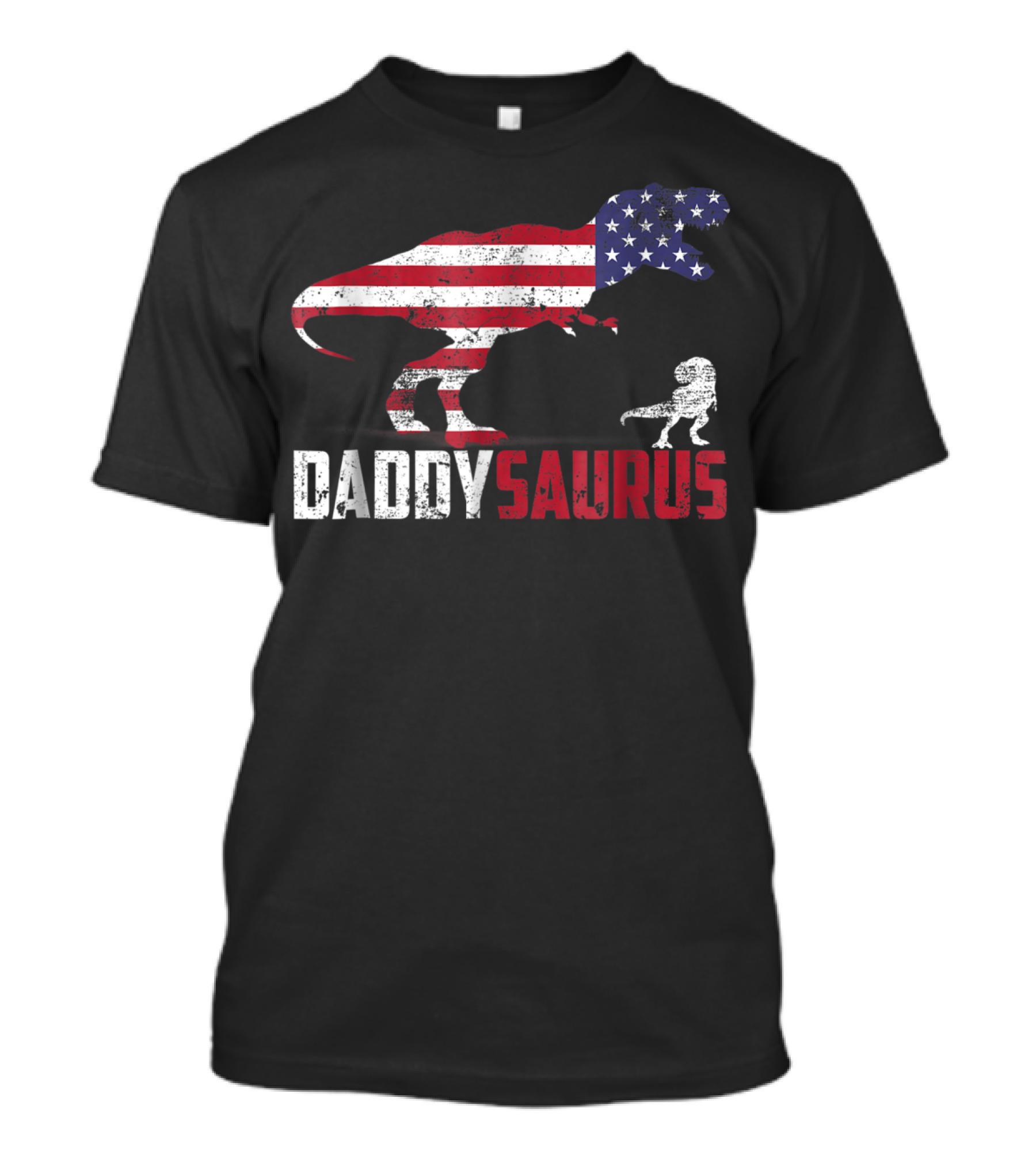American Flag Dinosaur Dad Dadsaurus 4th Of July Daddy Daddysaurus T-Shirt