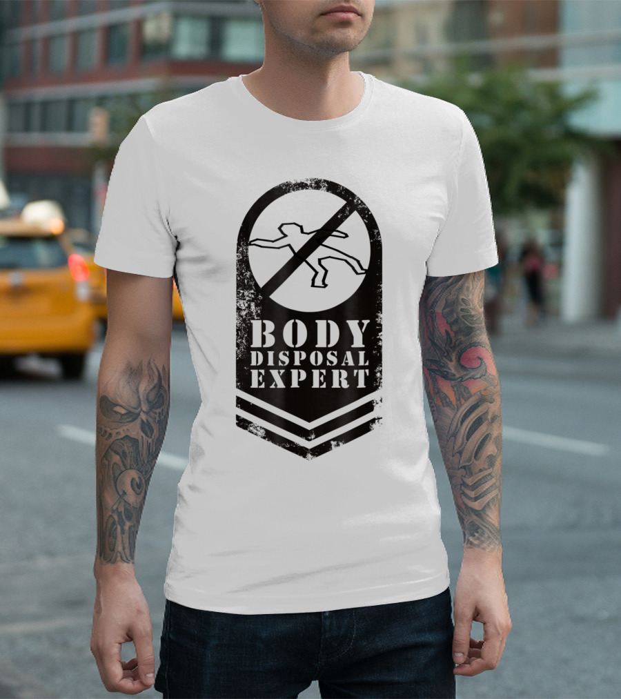 Angry Protective Dad Body Disposal Expert Iconic Shield T-Shirt