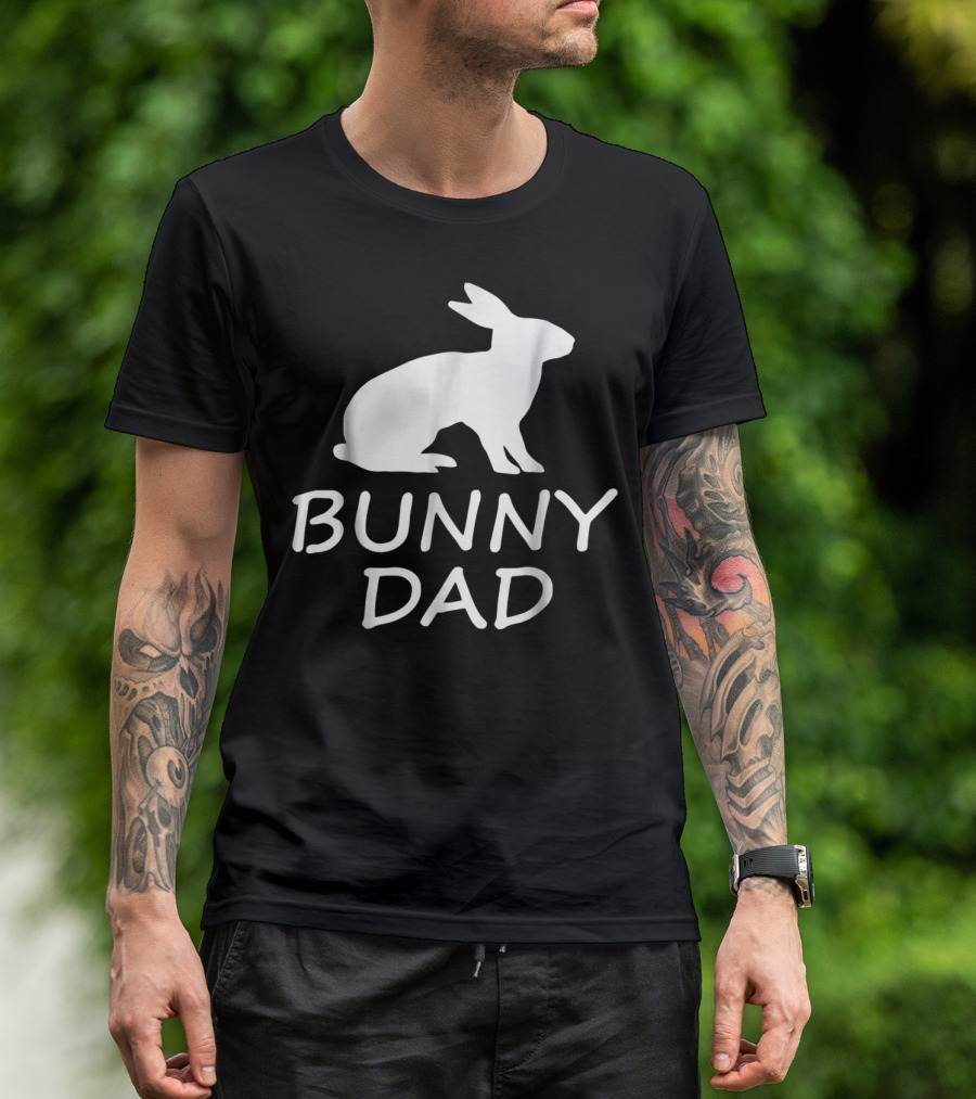Bunny Dad Rabbit Silhouette Father's Humor Dy54 T-Shirt