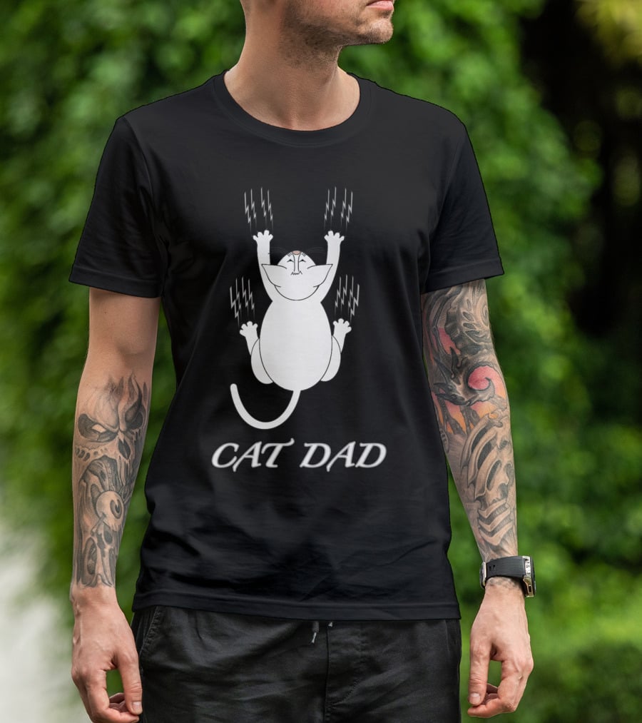 Cat Dad Perfect Funny For Cat Lovers Unique Clawing T-Shirt