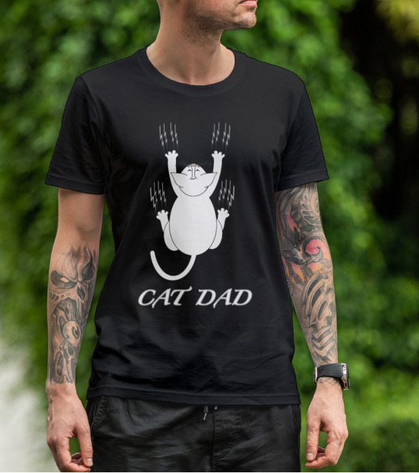 Cat Dad Perfect Funny For Cat Lovers Unique Clawing T-Shirt