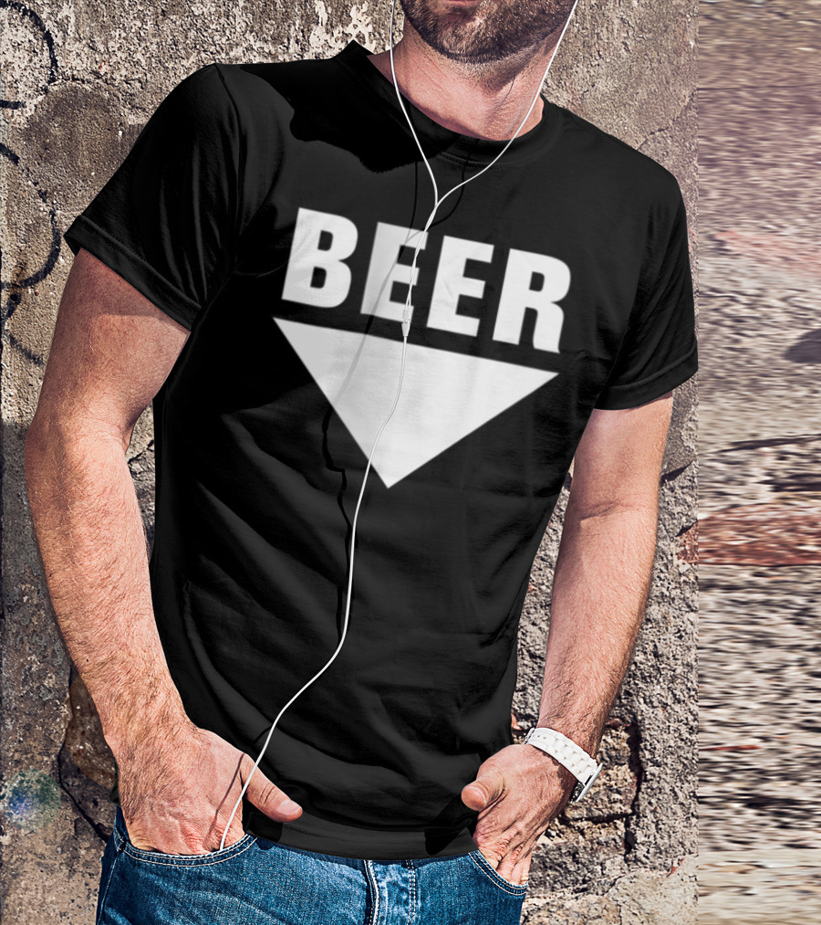 BEER Belly Arrow Label Expecting Joke T-Shirt