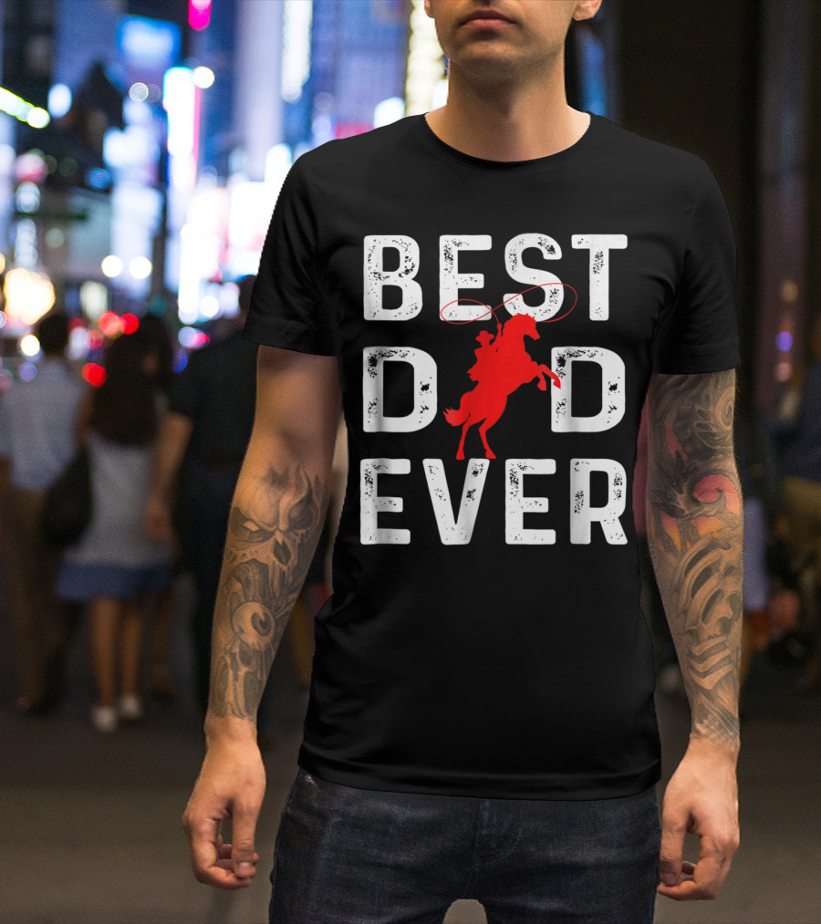 Best Dad Ever Cowboy Rider Iconic T-Shirt