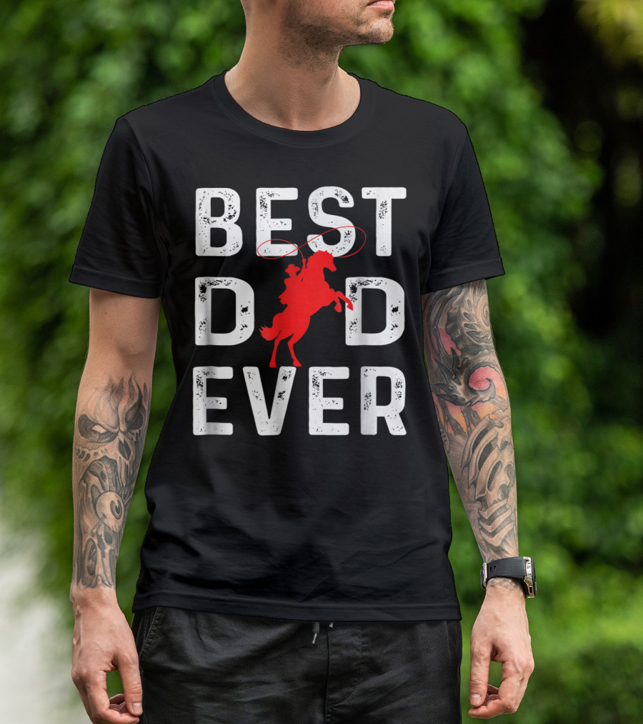 Best Dad Ever Cowboy Rider Iconic T-Shirt