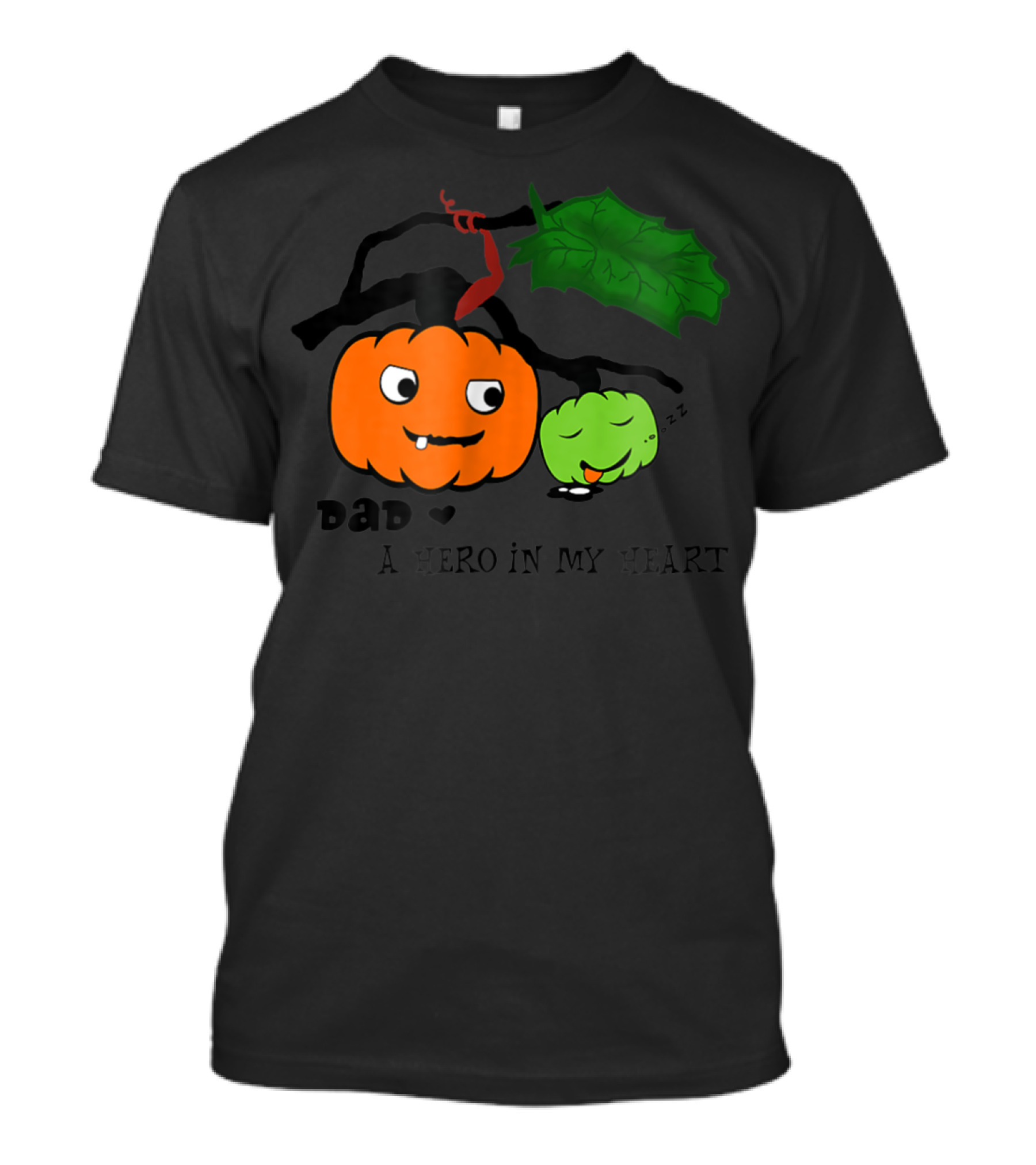 Dad A Hero In My Heart Pumpkin Halloween T-Shirt