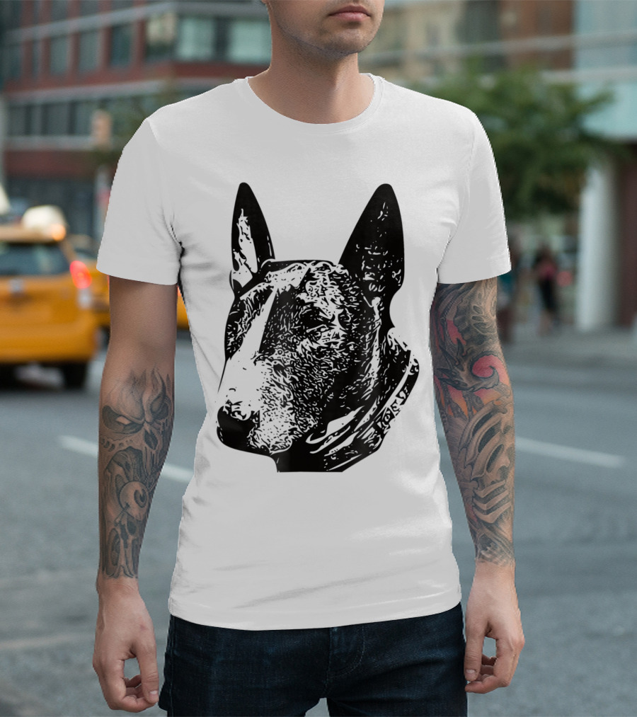 Brindle Bull Terrier Dog Mom or Dad Head T-Shirt