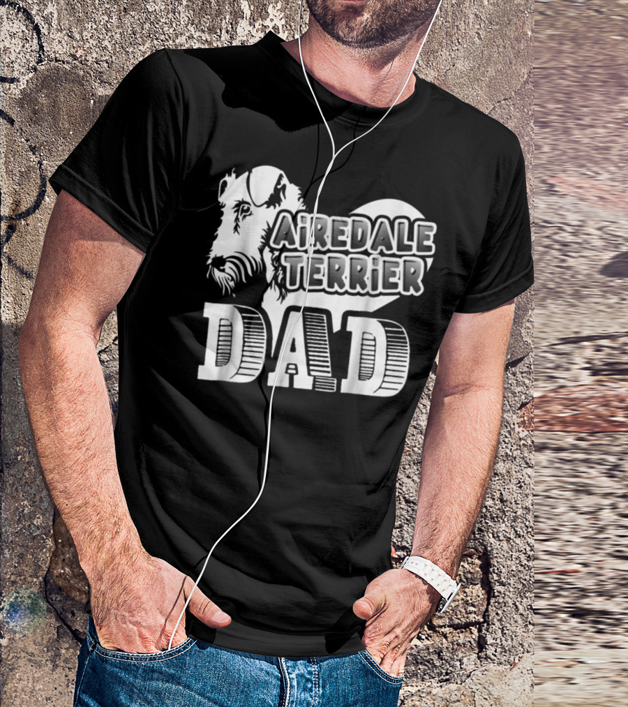 Airedale Terrier Dad Heart T-Shirt