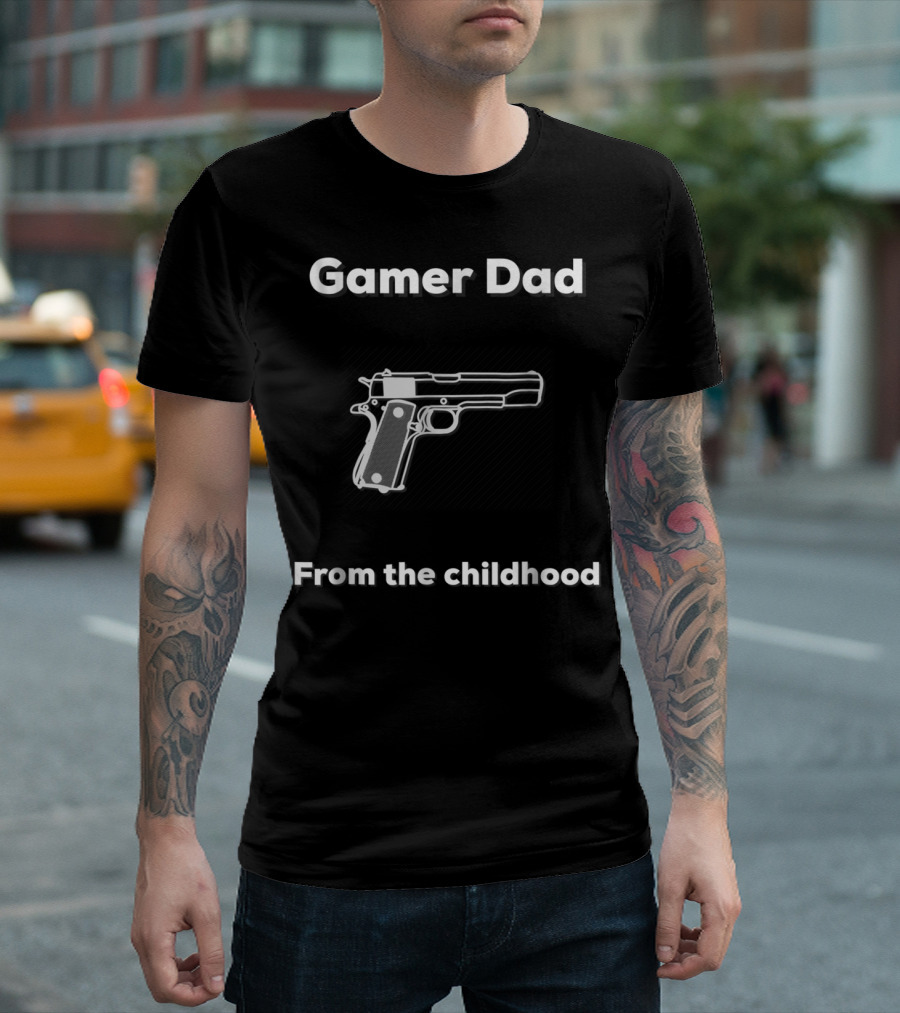 Gamer Dad From The Childhood Vintage Gun T-Shirt