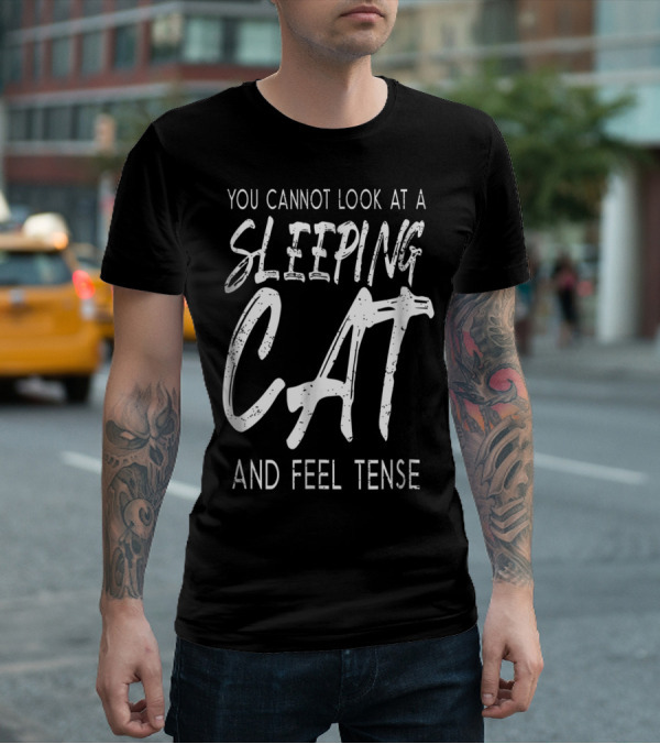 You Cannot Look At A Sleeping Cat And Feel Tense Cat Dad27 T-Shirt