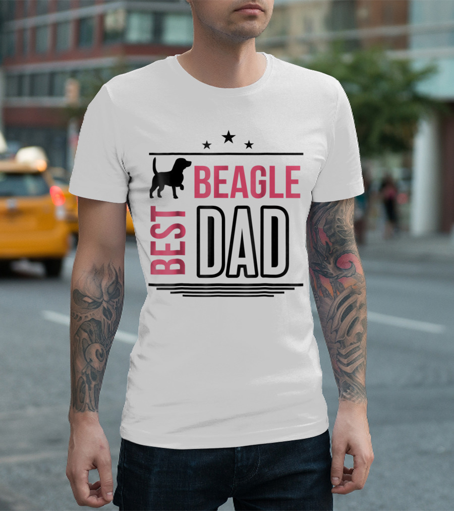 BEST BEAGLE DAD SILHOUETTE STARS T-Shirt