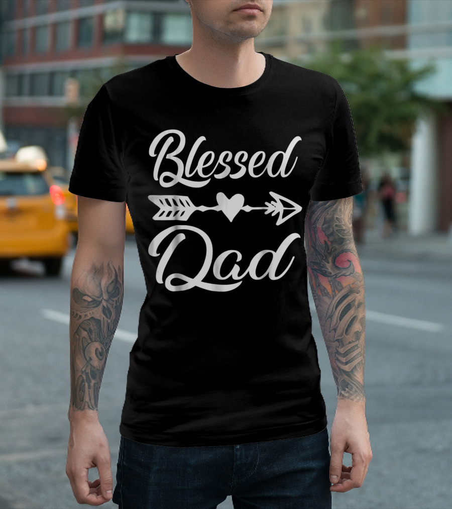 Blessed Dad Heart Arrow Thanksgiving86 T-Shirt