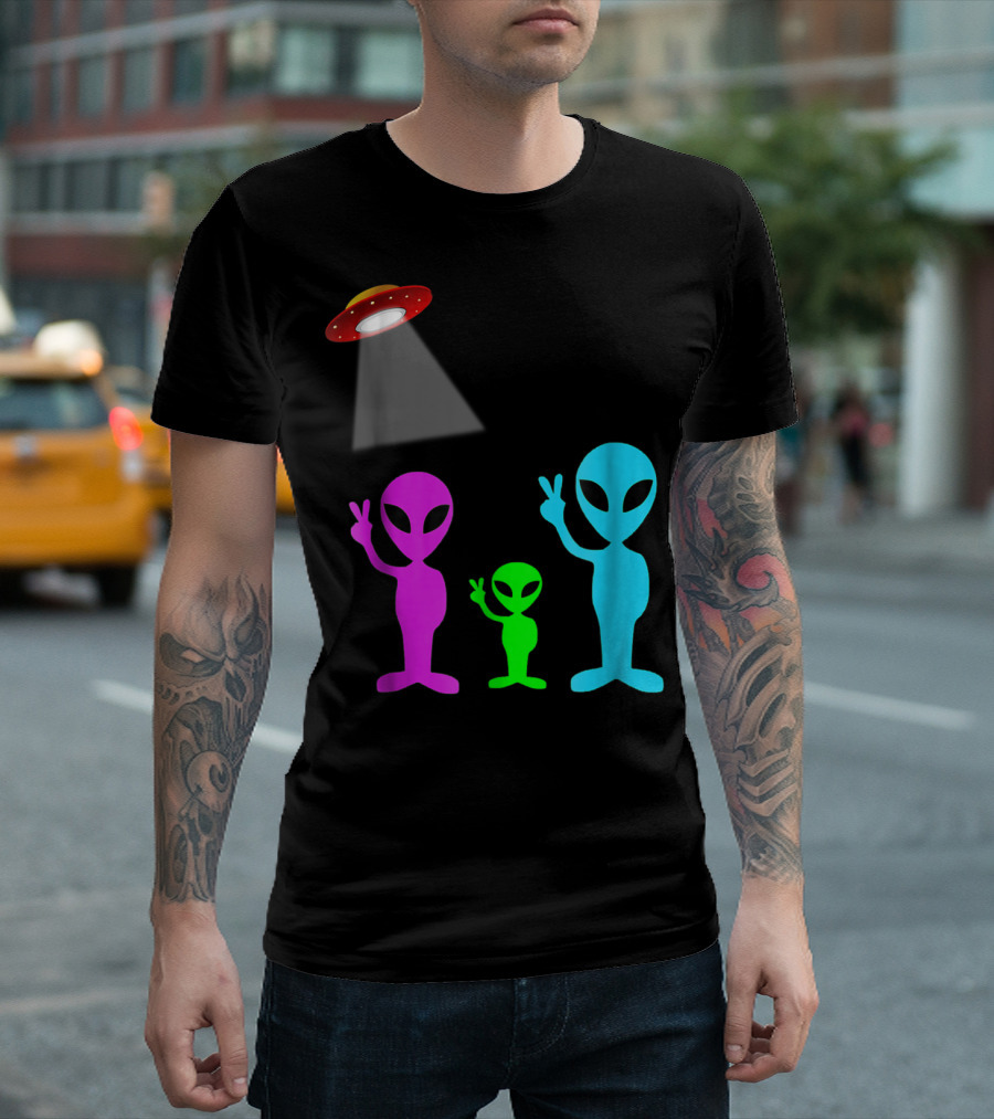 Alien Visitors Fun Space Science Wear Lt88 Peaceful Encounters T-Shirt