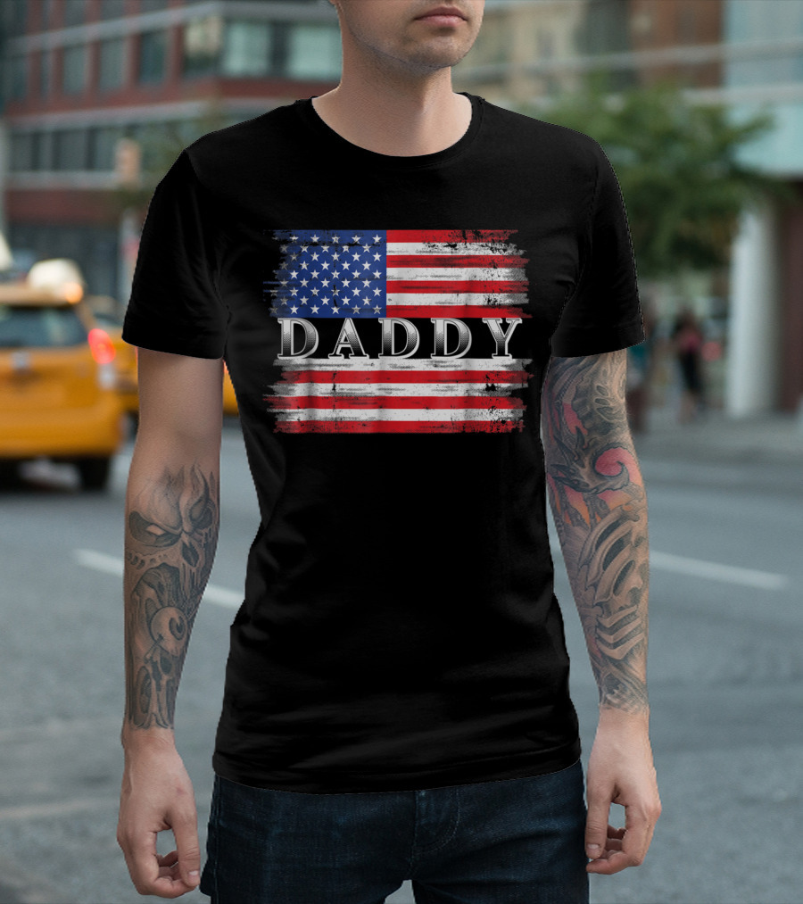 All American Daddy Patriotic 4th Of July Flag T-Shirt