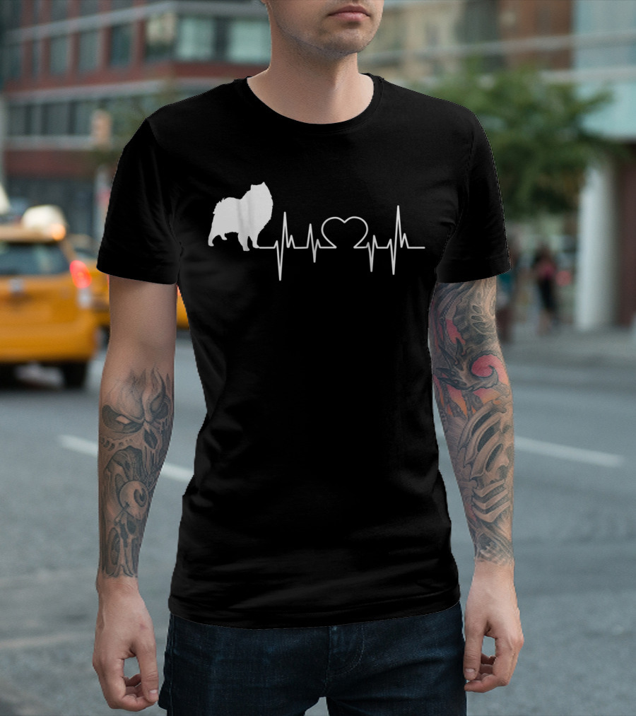 American Eskimo Dog Heartbeat Love 15 T-Shirt