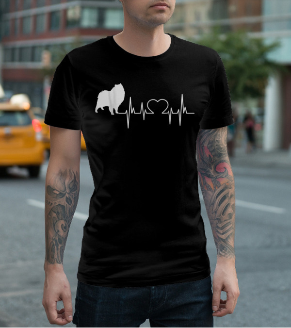 American Eskimo Dog Heartbeat Love 15 T-Shirt