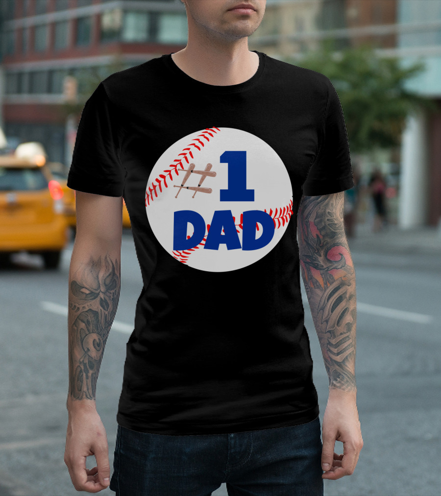 1 Dad Baseball Bats T-Shirt