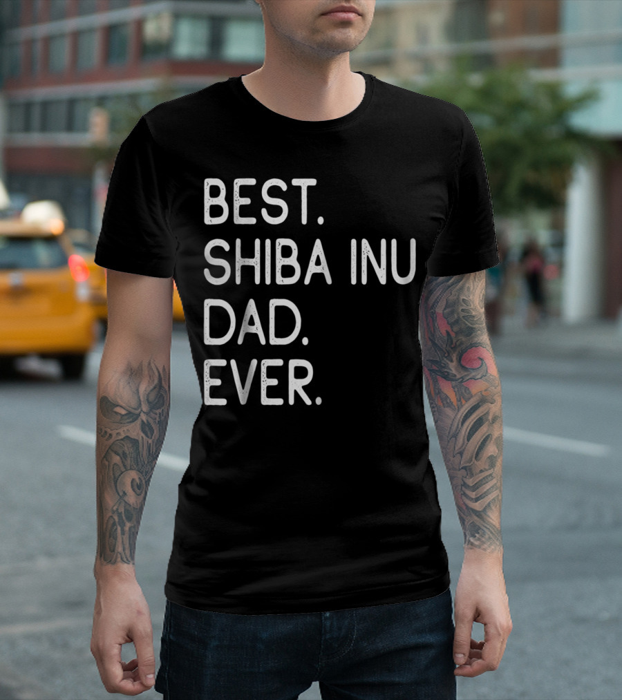 Best Shiba Inu Dad Ever Proud Master Lover Holidays50 T-Shirt