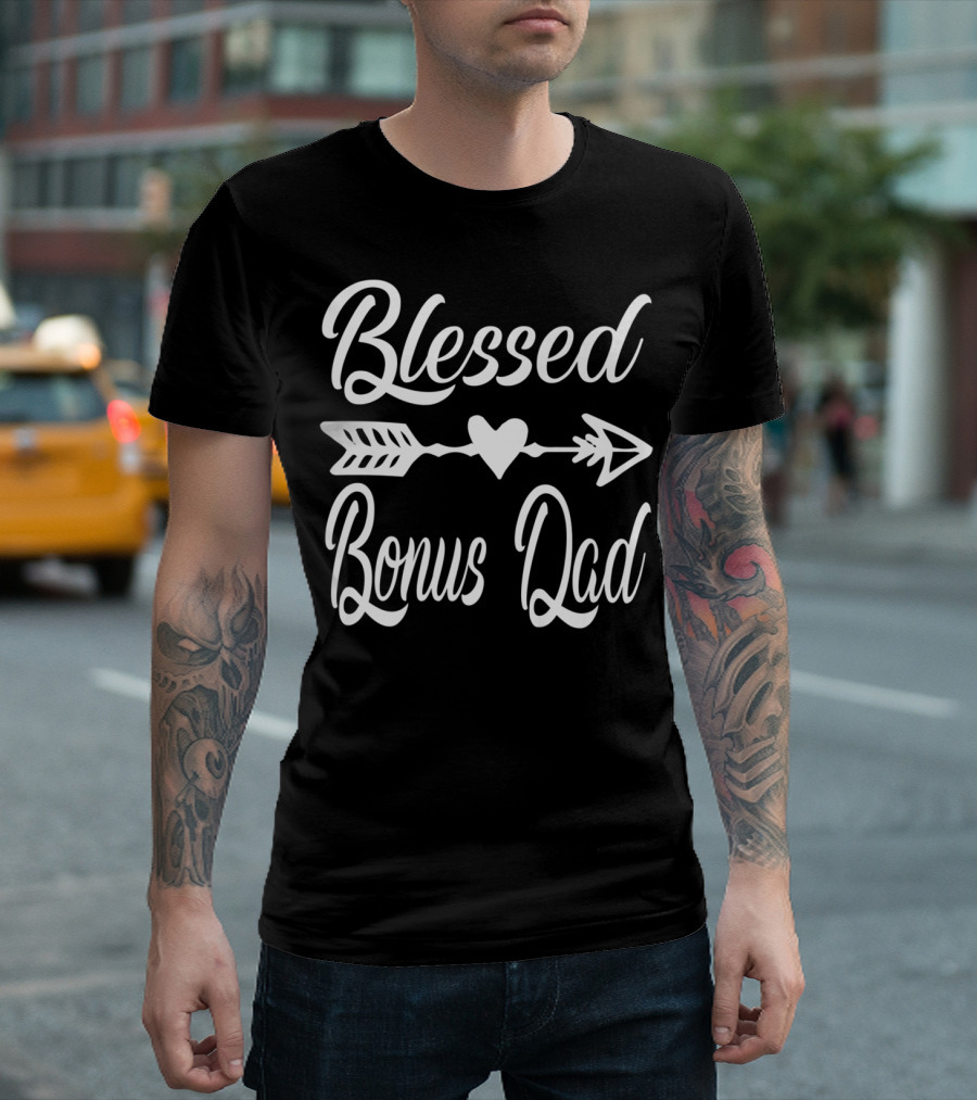 Blessed Bonus Dad Heart Arrow Thanksgiving88 T-Shirt