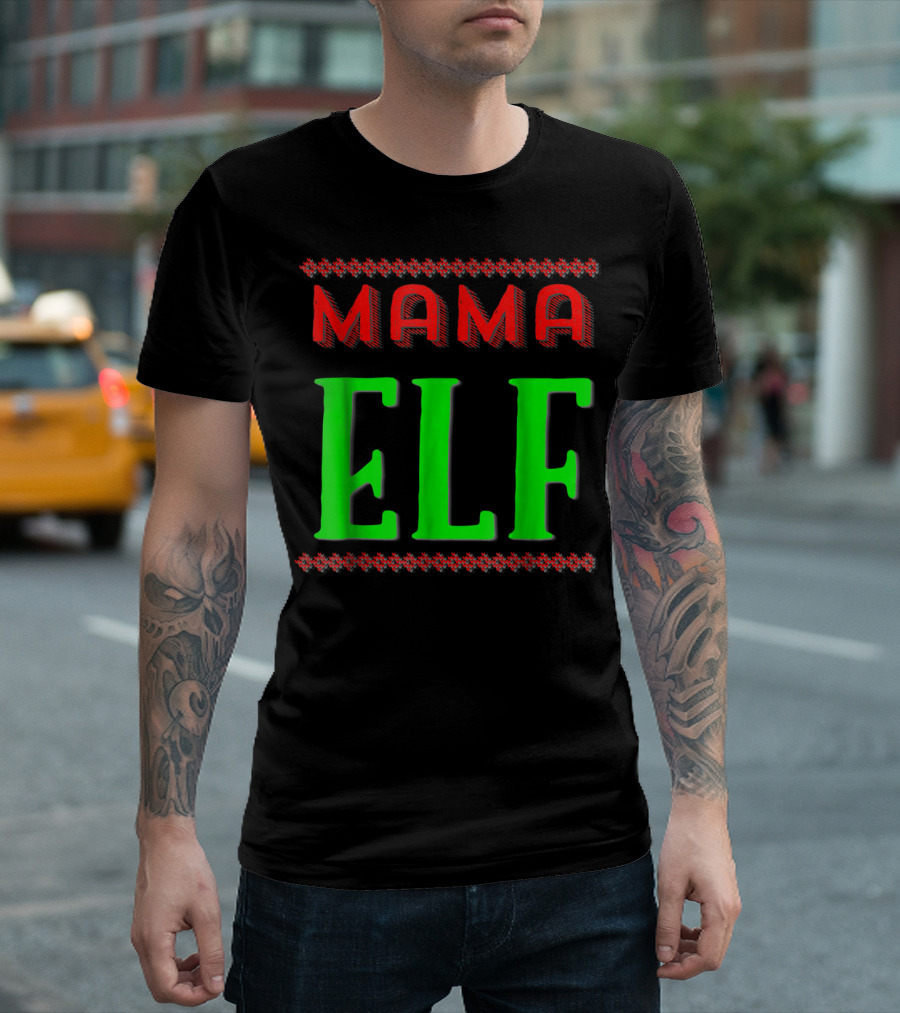 Mama Elf Christmas Holiday T-Shirt