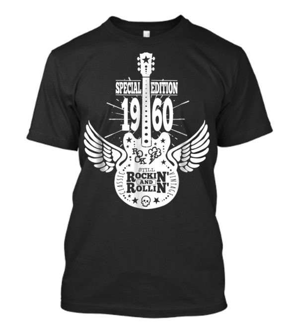 Special Edition 1960 Vintage Classic Rock And Roll Winged Guitar T-Shirt