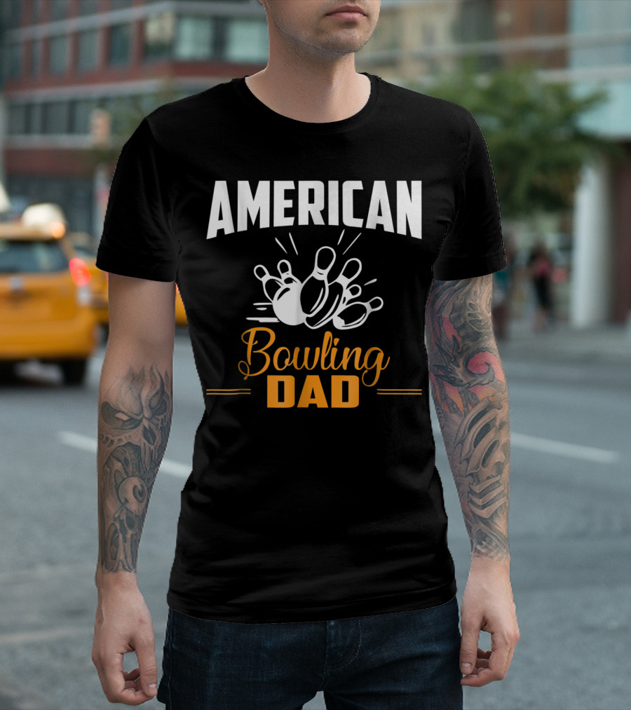 American Bowling Dad Bowler Dad 4th Of July T-Shirt