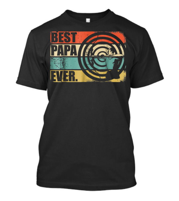 Best Papa Ever Archery Retro Target T-Shirt