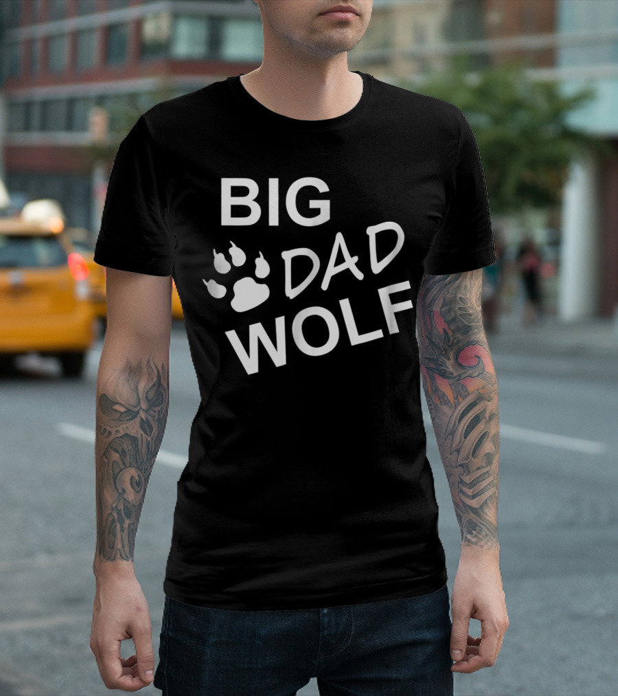BIG DAD WOLF Paw Prints T-Shirt