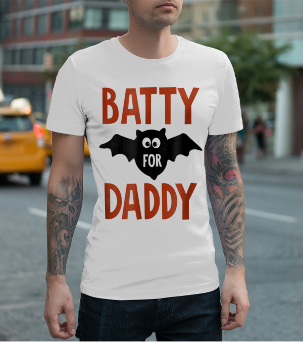 Batty For Daddy Halloween Kids Dad59 T-Shirt