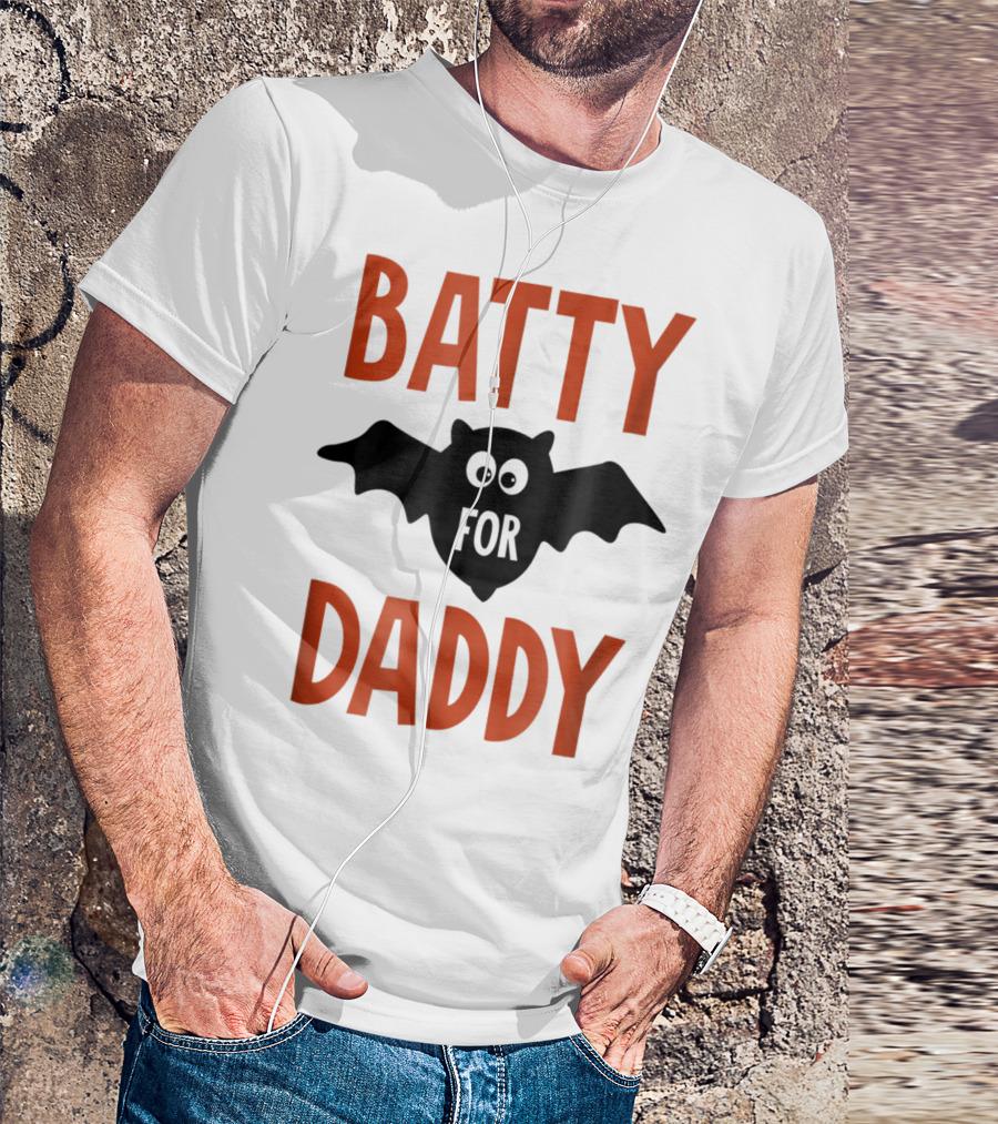 Batty For Daddy Halloween Kids Dad59 T-Shirt