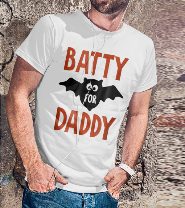Batty For Daddy Halloween Kids Dad59 T-Shirt