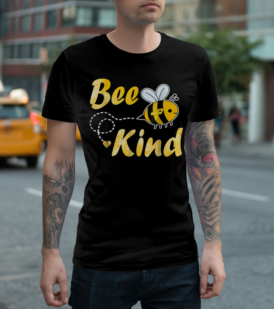 Bee Kind Childhood Cancer Gold Ribbon Warrior64 T-Shirt
