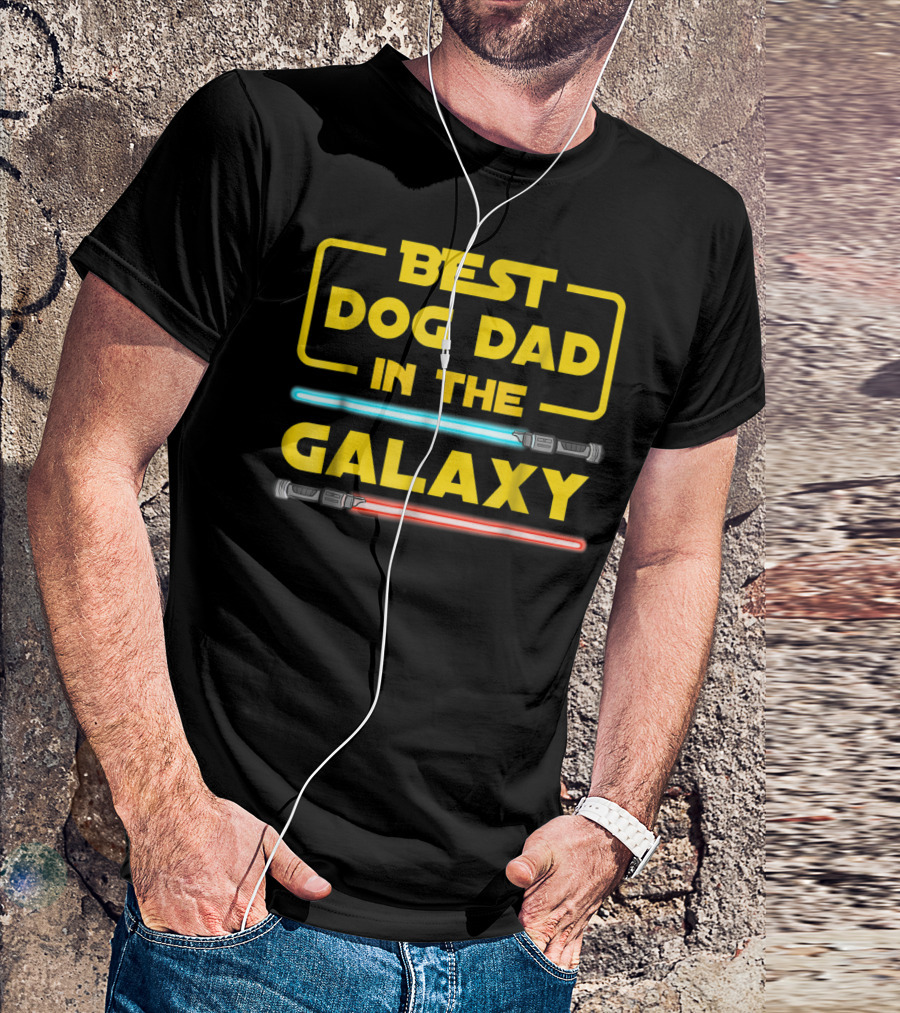 Best Dog Dad In The Galaxy Star Wars Lightsaber T-Shirt