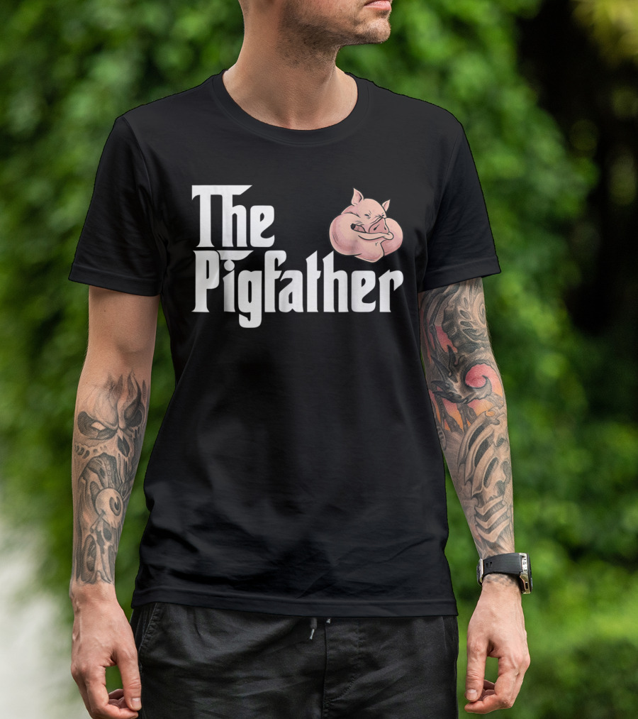 The Pigfather Cute Pig Animal Sleep Piggy Lover Papa T-Shirt