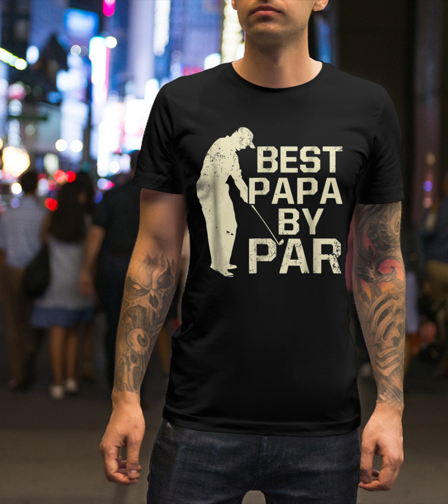 Best Papa By Par Funny Golf T-Shirt