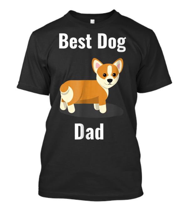 Best Dog Dad Corgi Cartoon T-Shirt