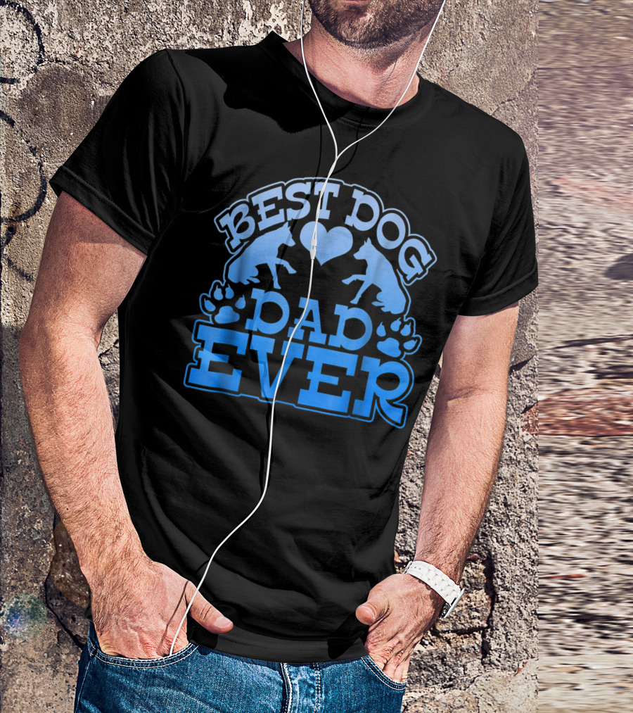 Best Dog Dad Ever Heart Paw Dogs T-Shirt