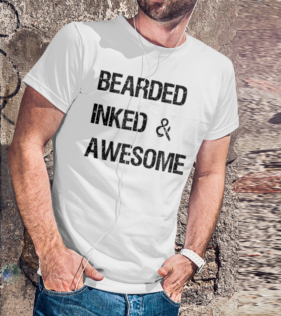 Bearded Inked And Awesome Christmas Husbands18 T-Shirt