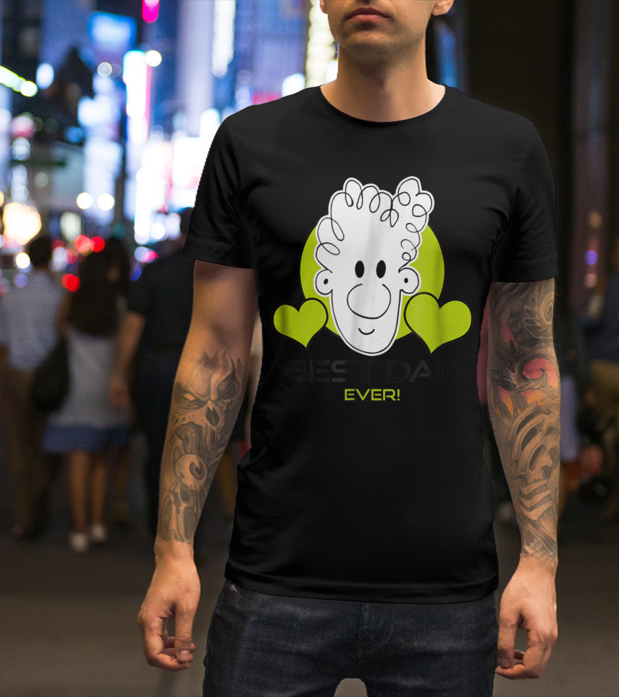 Best Dad Ever Cartoon Heart T-Shirt