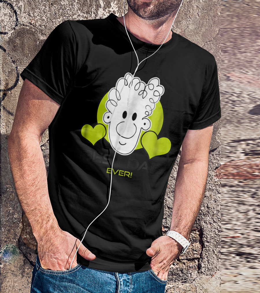 Best Dad Ever Cartoon Heart T-Shirt