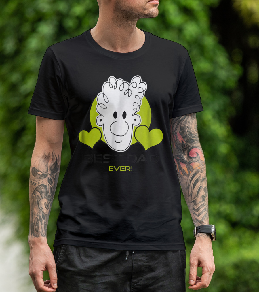 Best Dad Ever Cartoon Heart T-Shirt