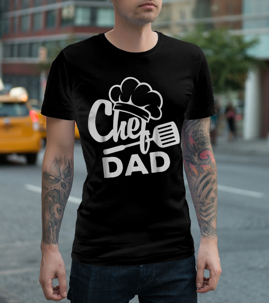 Chef Dad Cooking Hat and Spatula T-Shirt