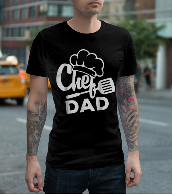 Chef Dad Cooking Hat And Spatula T-Shirt