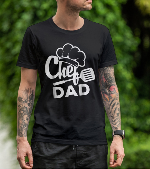 Chef Dad Cooking Hat And Spatula T-Shirt