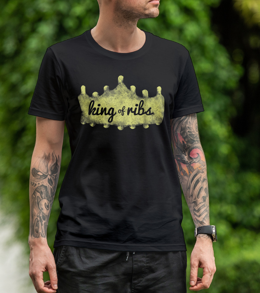 King Of Ribs BBQ RIBS King Chef Funny Foodie Dad96 T-Shirt