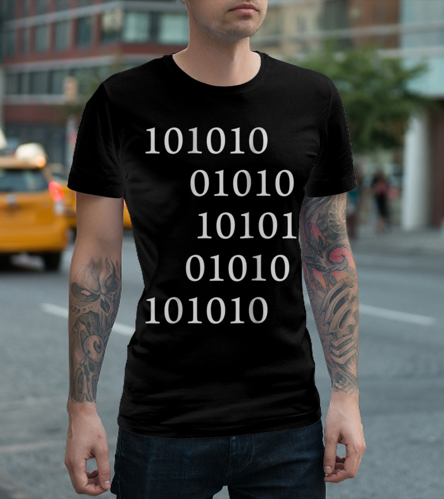 Binary Code Pattern for Geek Dad T-Shirt